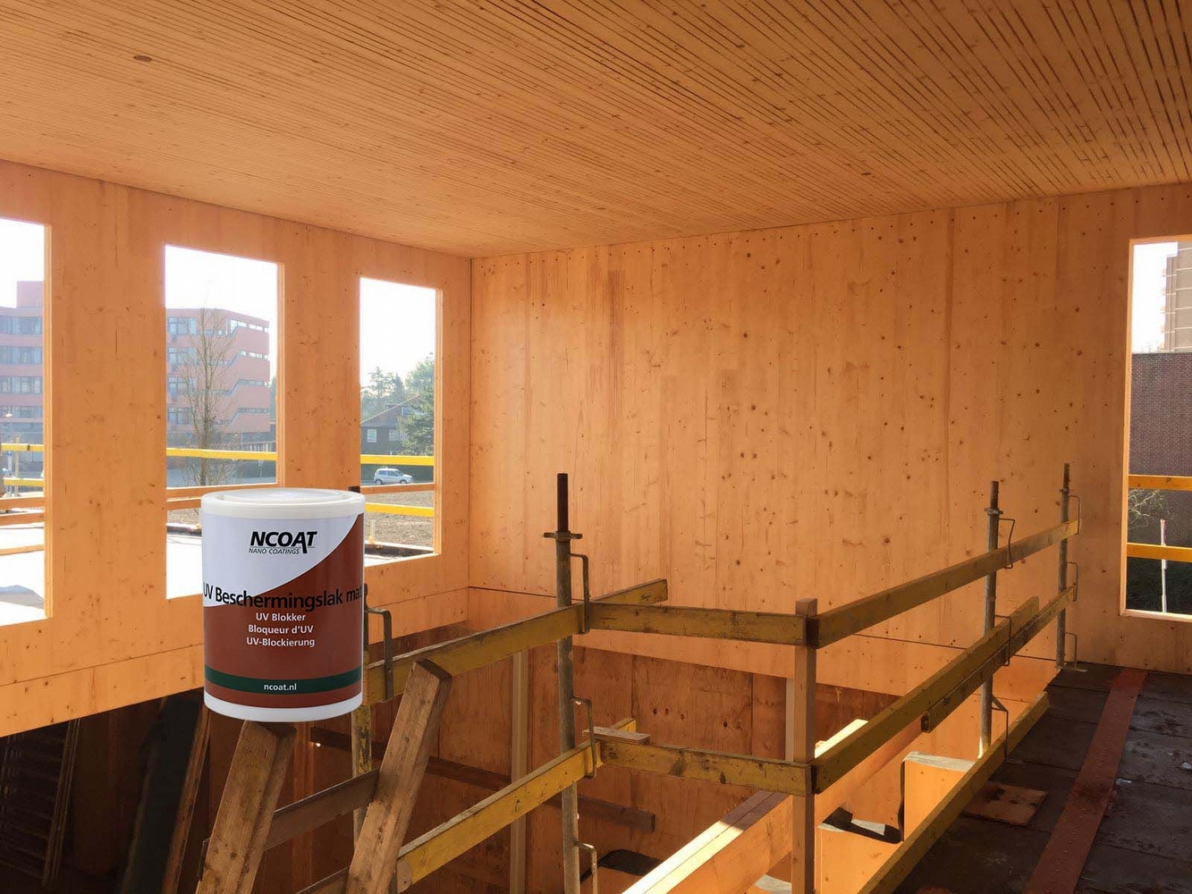 Afbeelding voor: NCoat UV Beschermingslak in toekomstige houtbouw