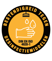DIN en ISO 4628-1 bestenad tegen desinfectiemiddelen